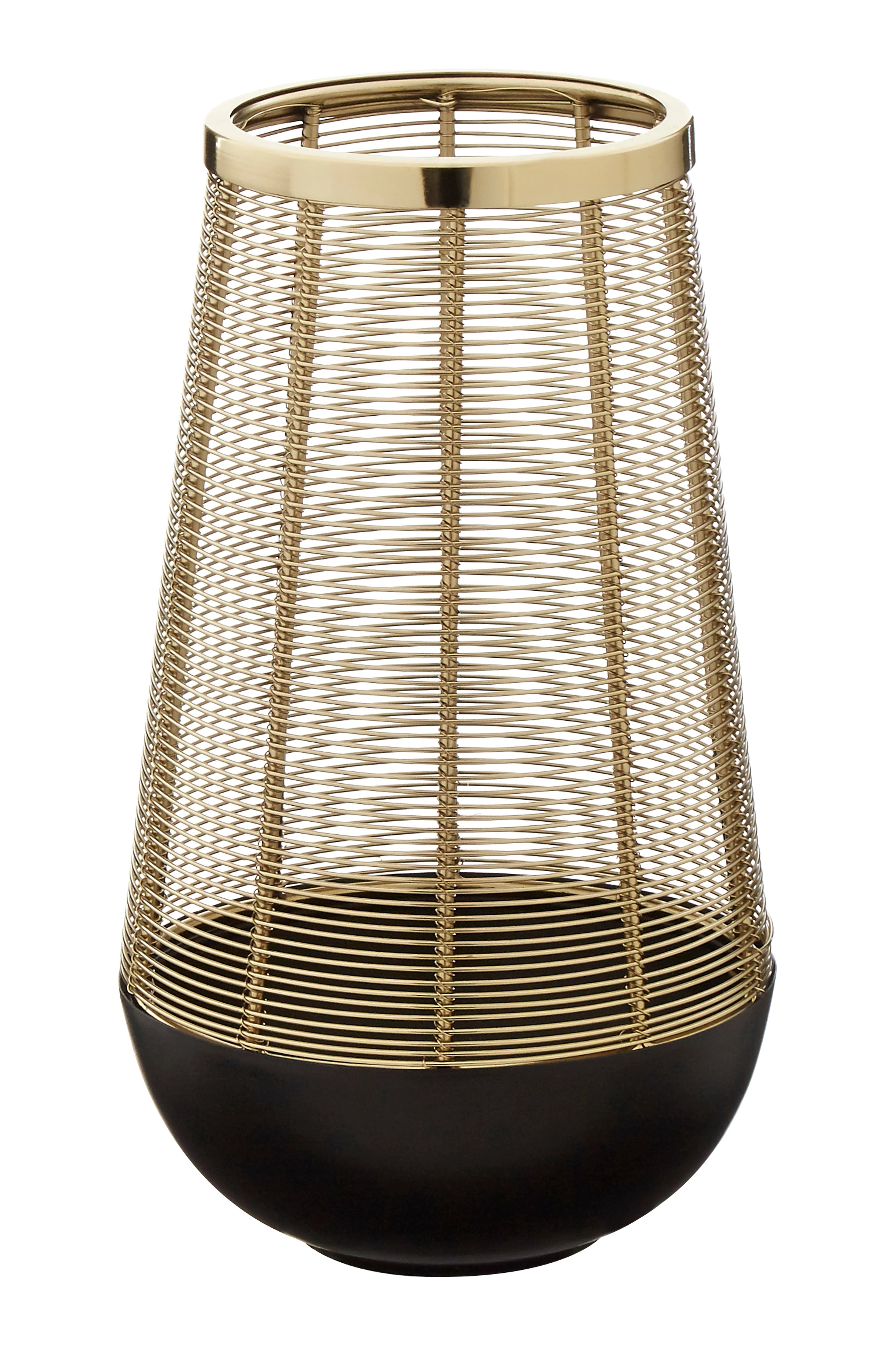 Collett Gold & Black Tapered Hurricane Candle Holder | Small